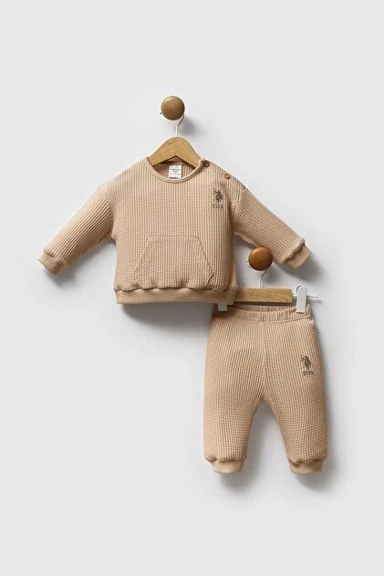 U.S. Polo Assn. Erkek Bebek Yuvarlak Yaka 3 İplik Kumaş Uzunkol Alt Üst Takım