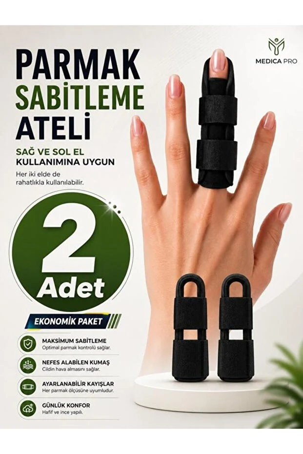 Ankaflex 2 ADET Parmak Sabitleme Ateli El Parmak Düzleştirici Kırık ve İşaret Parmak Ateli Artrit Ağrısı ve Desteği İçin Aparat